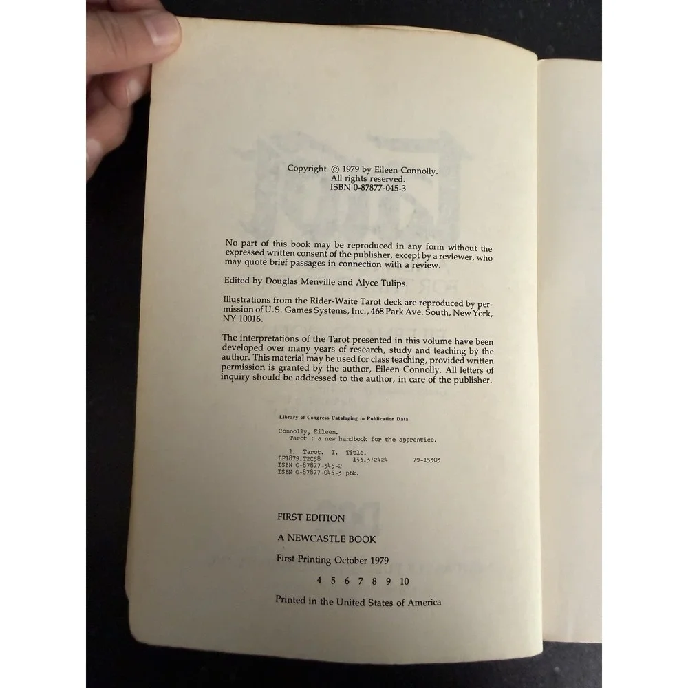 Tarot A New Handbook for the Apprentice Eileen Connolly 1979 1st Edition PB‎